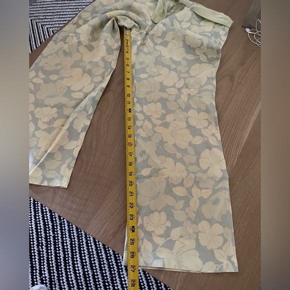 Sigrid Olsen|So be it, Tan Floral Linen Wide leg pants, lagenlook style••• - Picture 14 of 16